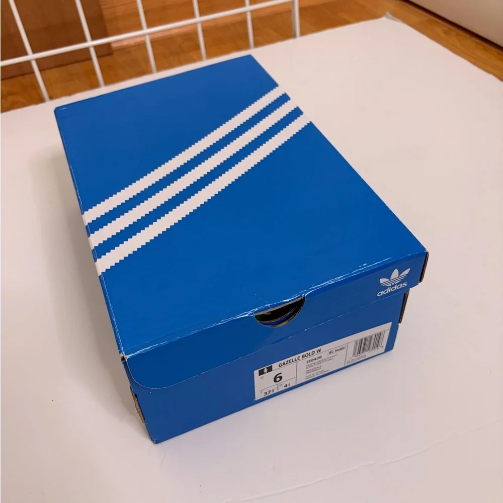 adidas Gazelle Bold Sneakers in Pink Suede with Green Stripes - Size 6 - Picture 8 of 15